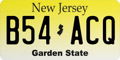 NJ license plate B54ACQ