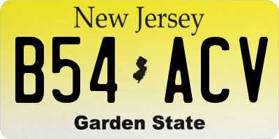 NJ license plate B54ACV