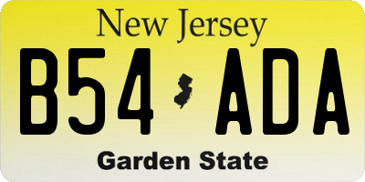 NJ license plate B54ADA