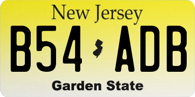 NJ license plate B54ADB