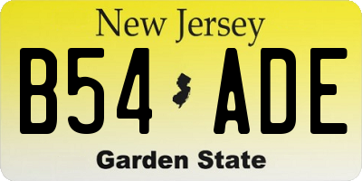 NJ license plate B54ADE