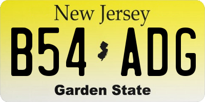 NJ license plate B54ADG