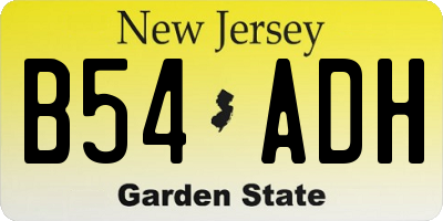 NJ license plate B54ADH
