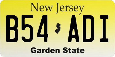 NJ license plate B54ADI