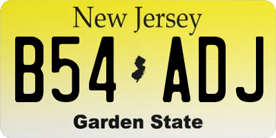 NJ license plate B54ADJ