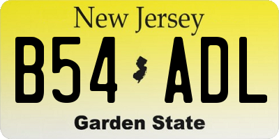 NJ license plate B54ADL