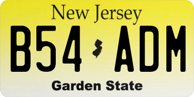 NJ license plate B54ADM