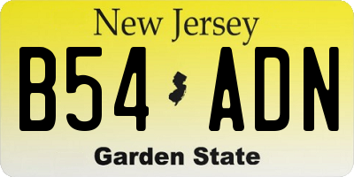 NJ license plate B54ADN