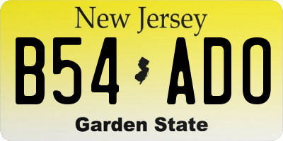 NJ license plate B54ADO