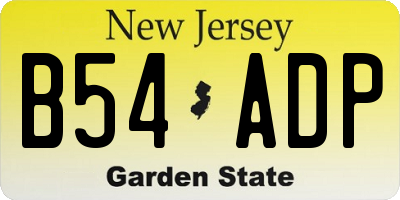 NJ license plate B54ADP