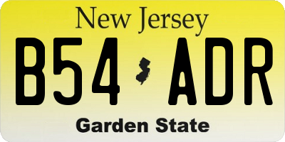 NJ license plate B54ADR