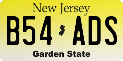 NJ license plate B54ADS