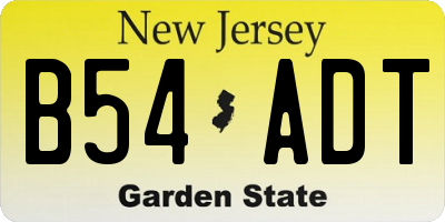 NJ license plate B54ADT