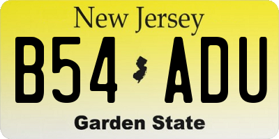 NJ license plate B54ADU