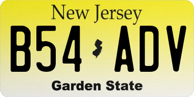 NJ license plate B54ADV