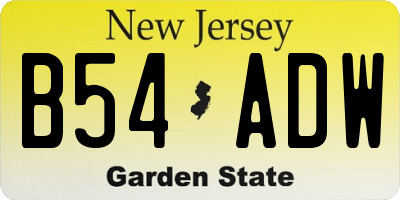 NJ license plate B54ADW