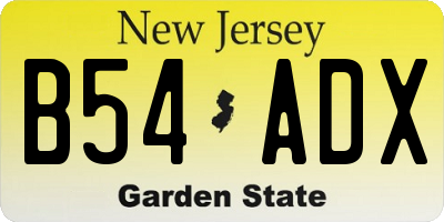 NJ license plate B54ADX