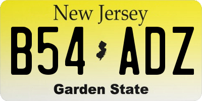 NJ license plate B54ADZ