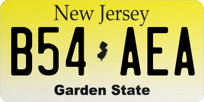 NJ license plate B54AEA
