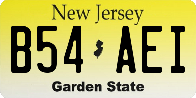 NJ license plate B54AEI