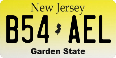 NJ license plate B54AEL