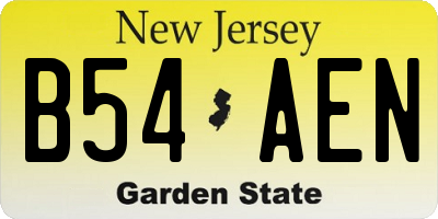NJ license plate B54AEN