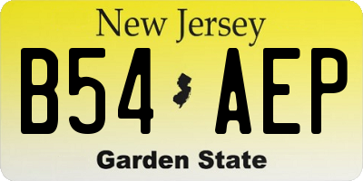 NJ license plate B54AEP