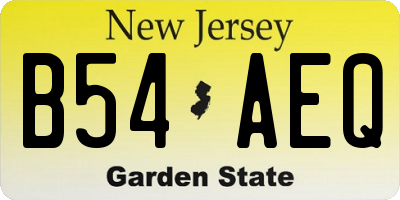 NJ license plate B54AEQ
