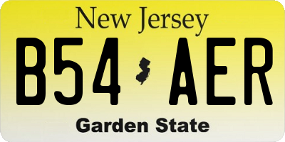 NJ license plate B54AER