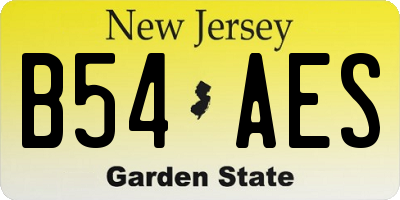 NJ license plate B54AES