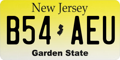 NJ license plate B54AEU
