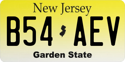 NJ license plate B54AEV
