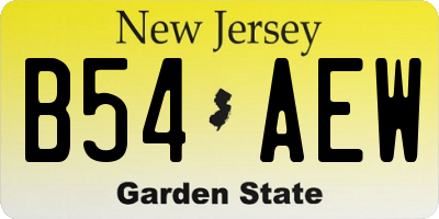 NJ license plate B54AEW