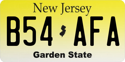 NJ license plate B54AFA