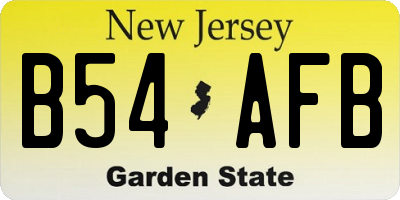 NJ license plate B54AFB