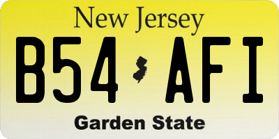 NJ license plate B54AFI