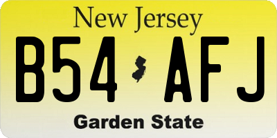 NJ license plate B54AFJ