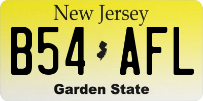 NJ license plate B54AFL