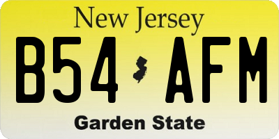 NJ license plate B54AFM