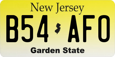 NJ license plate B54AFO