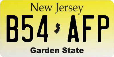 NJ license plate B54AFP