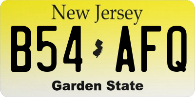 NJ license plate B54AFQ