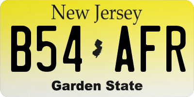 NJ license plate B54AFR
