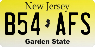 NJ license plate B54AFS