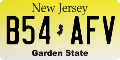 NJ license plate B54AFV