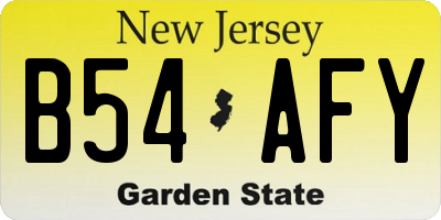 NJ license plate B54AFY