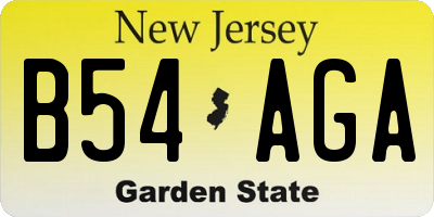 NJ license plate B54AGA