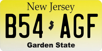 NJ license plate B54AGF