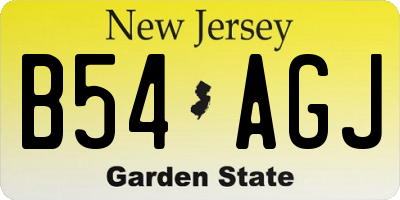 NJ license plate B54AGJ