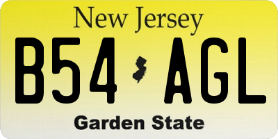 NJ license plate B54AGL